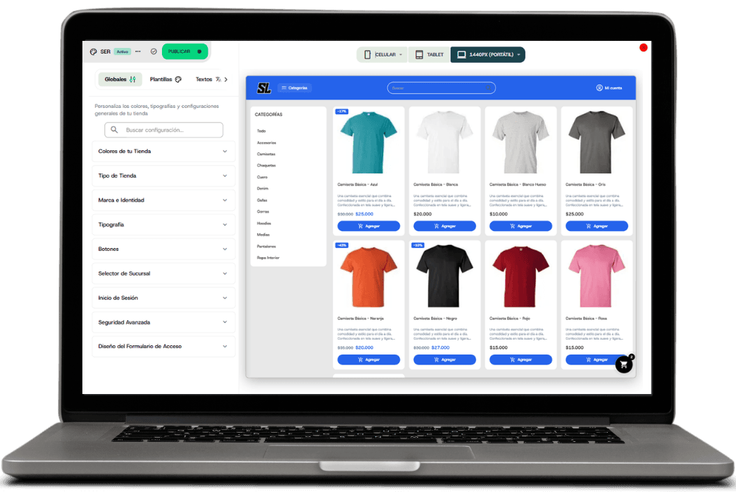 Funcionalidades de la Tienda en Línea Tiendana